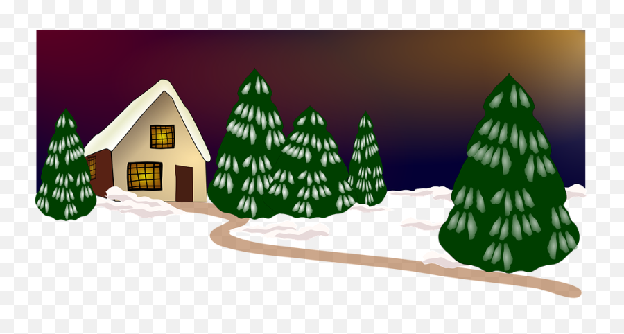 Christmas Eve Winter Season - Free Vector Graphic On Pixabay Wigilia Boego Narodzenia Obraz Darmowy Png,Snowy Trees Png