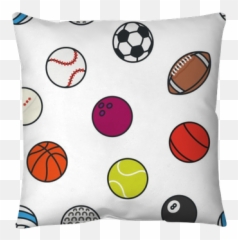Seamless Pattern Sports Balls Minimal Color Flat Line Vector - Lucera png