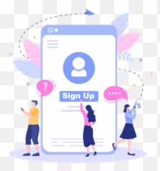 Best Premium User Sign Up Illustration Download In Png - Up In Png
