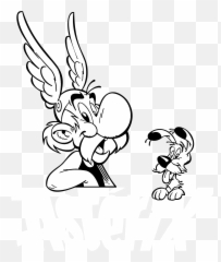 Asterix Png - Asterix u0026 Idefix 01 Logo Black And White