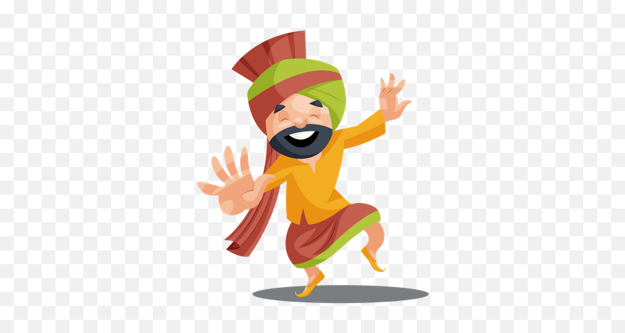 Best Premium Punjabi Man Dancing Illustration Download In - Punjabi Man Vector Png,Dancing Man Icon