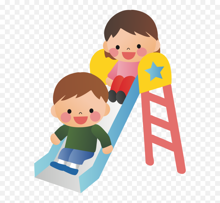 Child - Children On Slide Clipart Png,Child Transparent Background