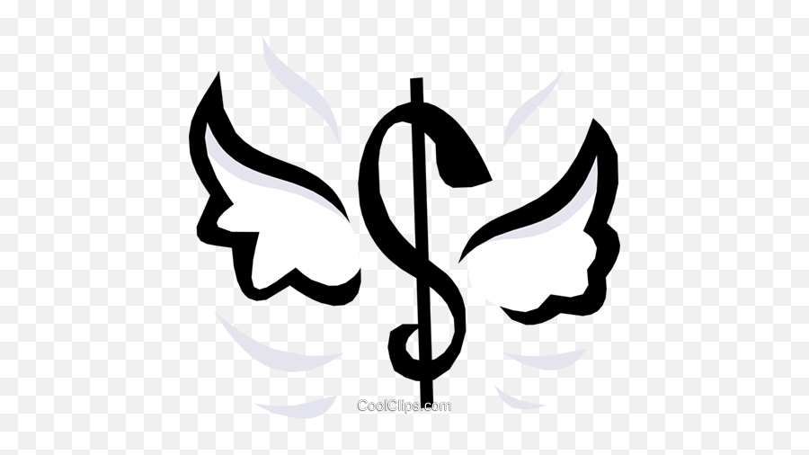 Dollar Sign With Wings Royalty Free Vector Clip Art - Money Sign Png,Dollar Sign Clipart Png