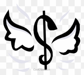 Dollar Sign With Wings Royalty Free Vector Clip Art - Money Sign png