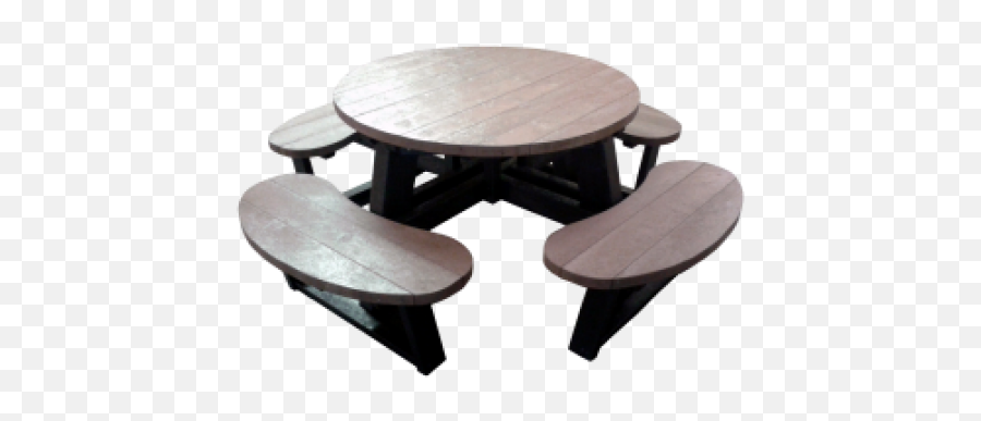 Recycled Picnic Table - Large Round Black Picnic Table Png,Picnic Table Png