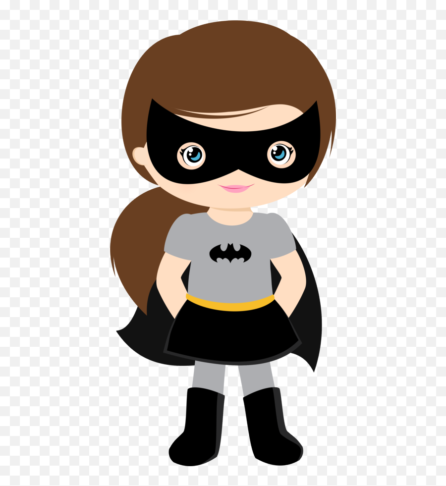 Super Girl Clipart Cute - Batichica Niña Caricatura Png Batgirl Clipart,Super Girl Png