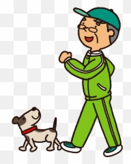 Senior Man Walking Dog Clipart Free Download Transparent - Cliparts Power Walking png