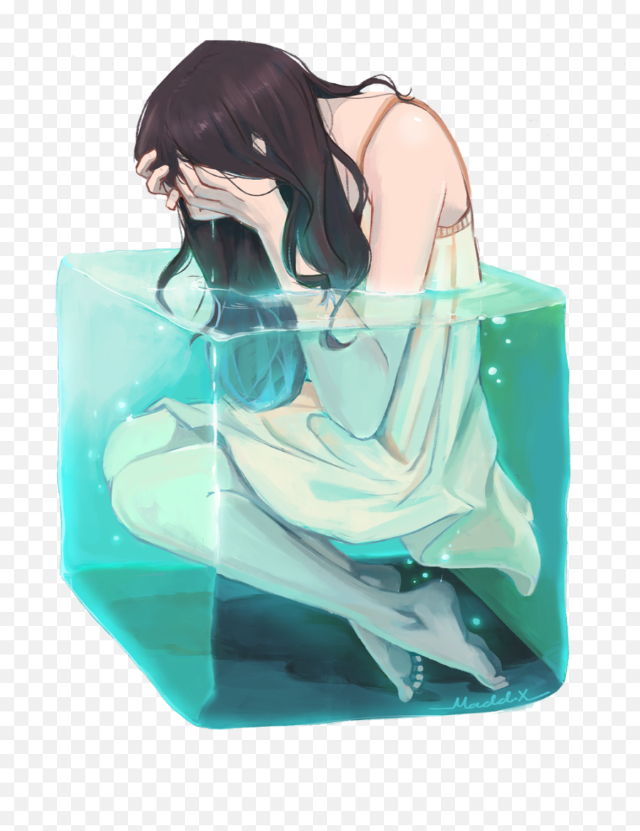 Download Hd Drowning In My Own Tears - Water Transparent Png Aesthetic Girl Drowning Art,Tears Transparent