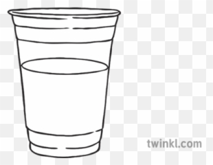 Clear Cup Of Water Glass Drink Plastic Ks1 Black And White - Wind Up And png