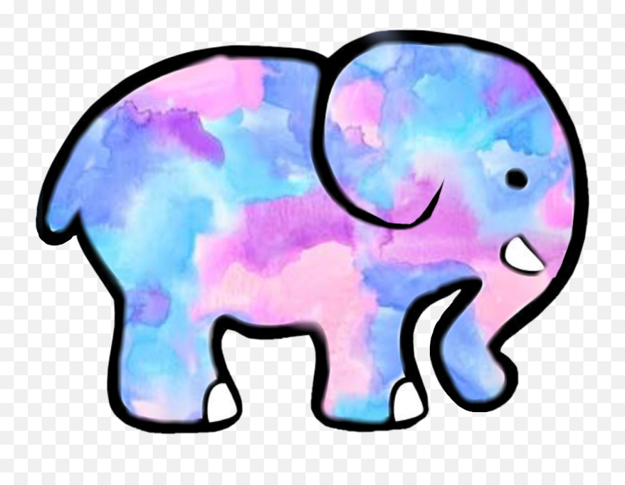 Watercolor Sticker - Free Black And White Elephant Clip Art Outline Picture Of Elephant Png,White Elephant Png