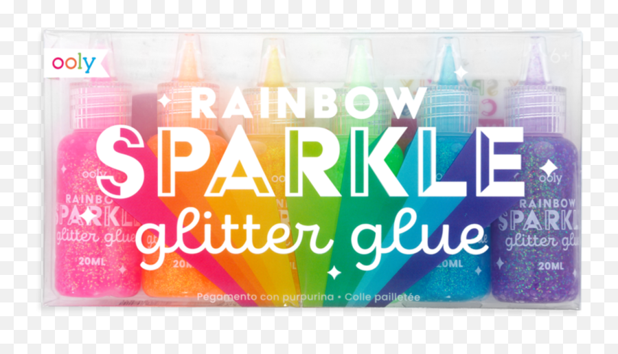 Ooly Rainbow Sparkle Glitter Glue Set Of 6 - Graphic Design Png,Glitter Transparent