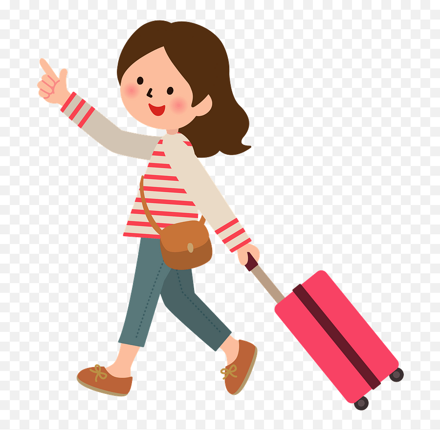 Woman Is Traveling Clipart Free Download Transparent Png - Clip Art Mother And Son Png,Traveling Png