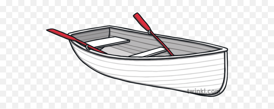 White Rowing Boat With Red Oars Illustration - Twinkl Twinkl Boat Png,Row Boat Png