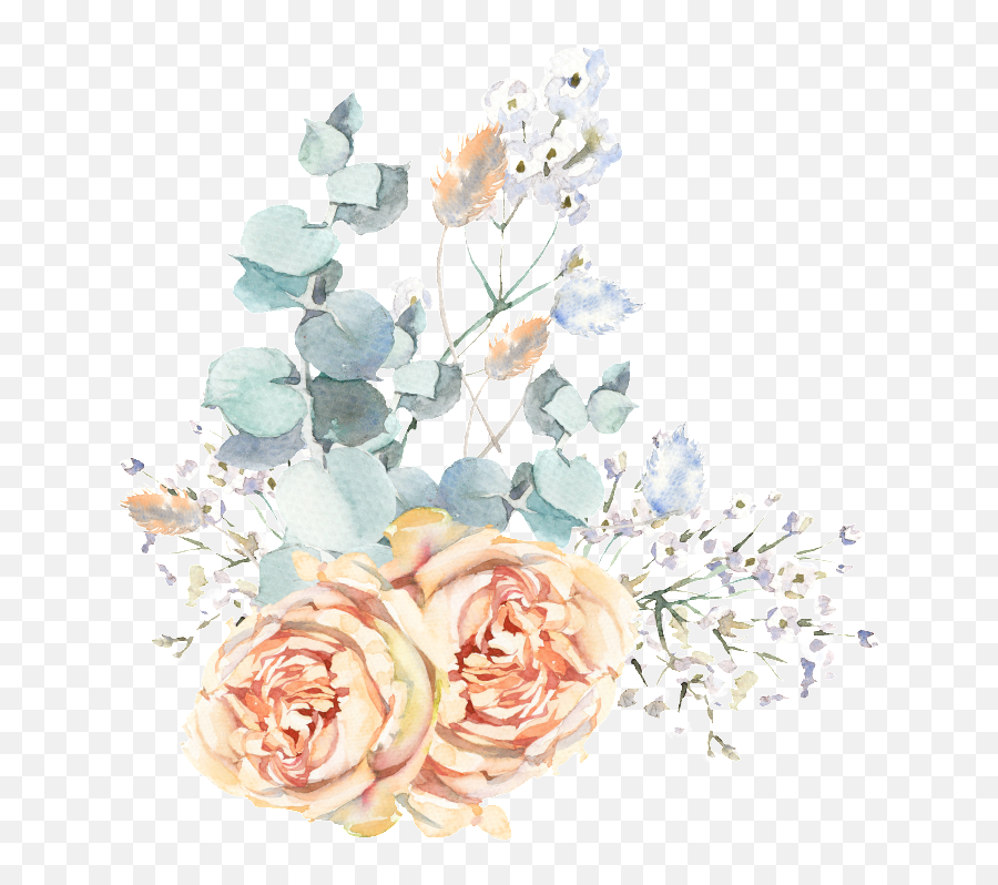 Download This Graphics Is Hand Painted Wedding Scene Flowers - Garden Roses Png,Painted Flowers Png
