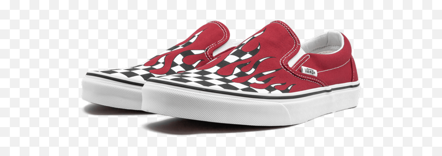Vans Classic Slip - On Checker Flame Vn0a38f7rx5 Plimsoll Png,Checker Pattern Png