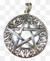 925 Sterling Silver Wicca Pentagram Pendant Necklace Magic A43 - Solid png