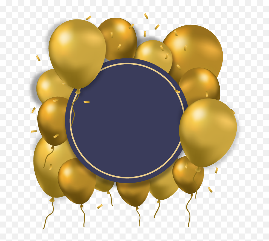 Download Balloon Gold Computer File - Blue And Gold Balloons Png,Gold Balloon Png