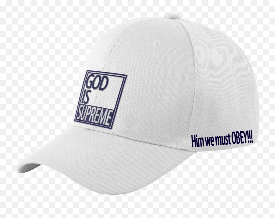 God Is Supreme Logo Dad Hat White U0026 Navy U2013 - Baseball Cap Png,Obey Hat Transparent