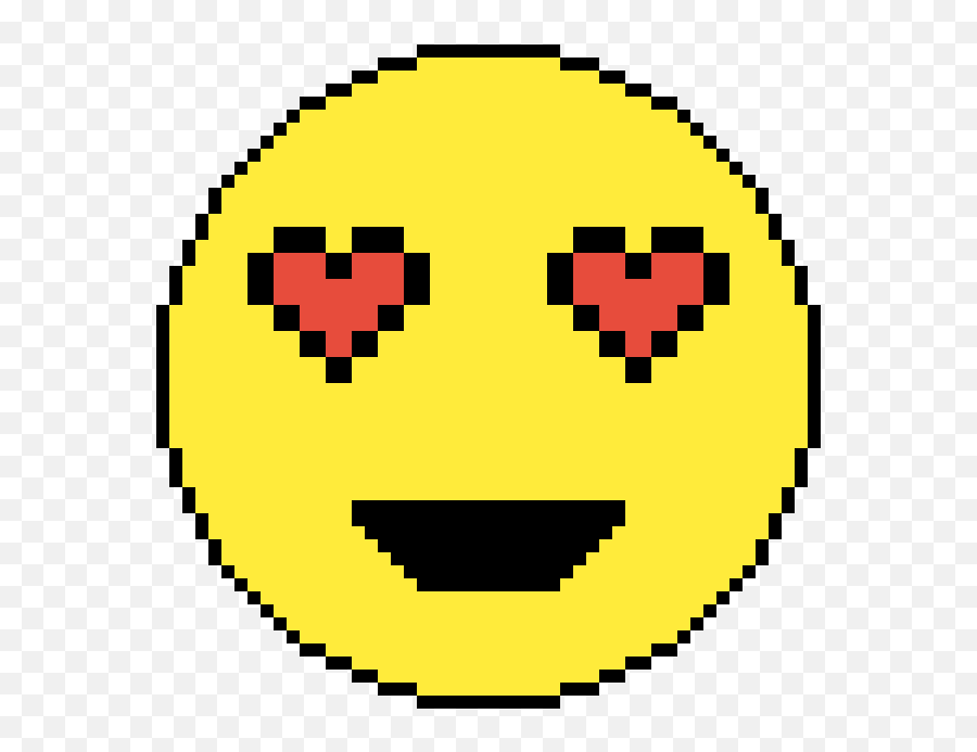 Pixilart - Heart Eye Emoji By Nanababy12 Minecraft 61 Diameter Circle Png,Heart Eye Emoji Png