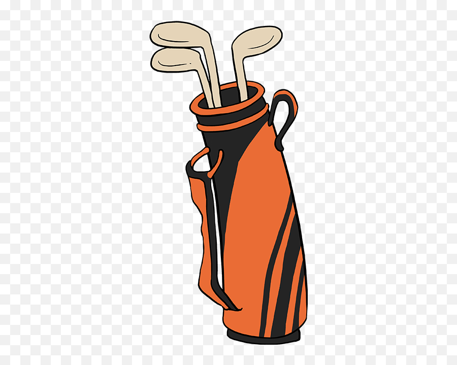Download Hd How To Draw Golf Club Bag - Draw Golf Club Draw A Golf Bag Png,Golf Clubs Png