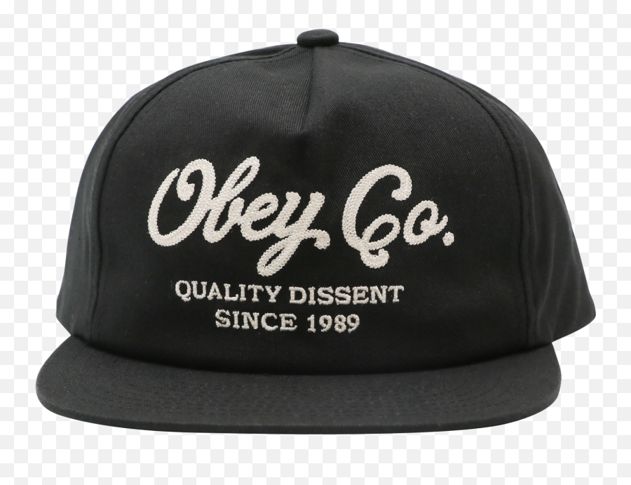 Obey Quality Dissent Snapback Black Yeah - Baseball Cap Png,Obey Hat Png