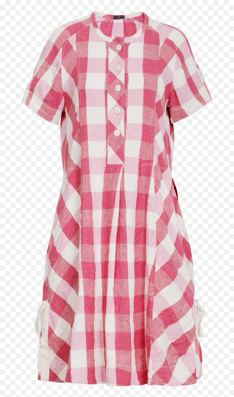 Gather Up Pink And Cream Check Tunic Dress - Plaid Png,Pink Subscribe Button Png