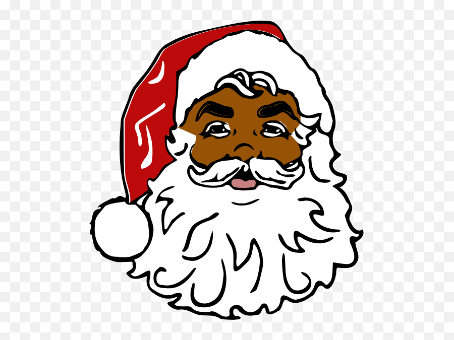 Santa Black Clip Art - Vector Clip Art Online Black Santa Claus Clipart Png,Santa Clipart Png