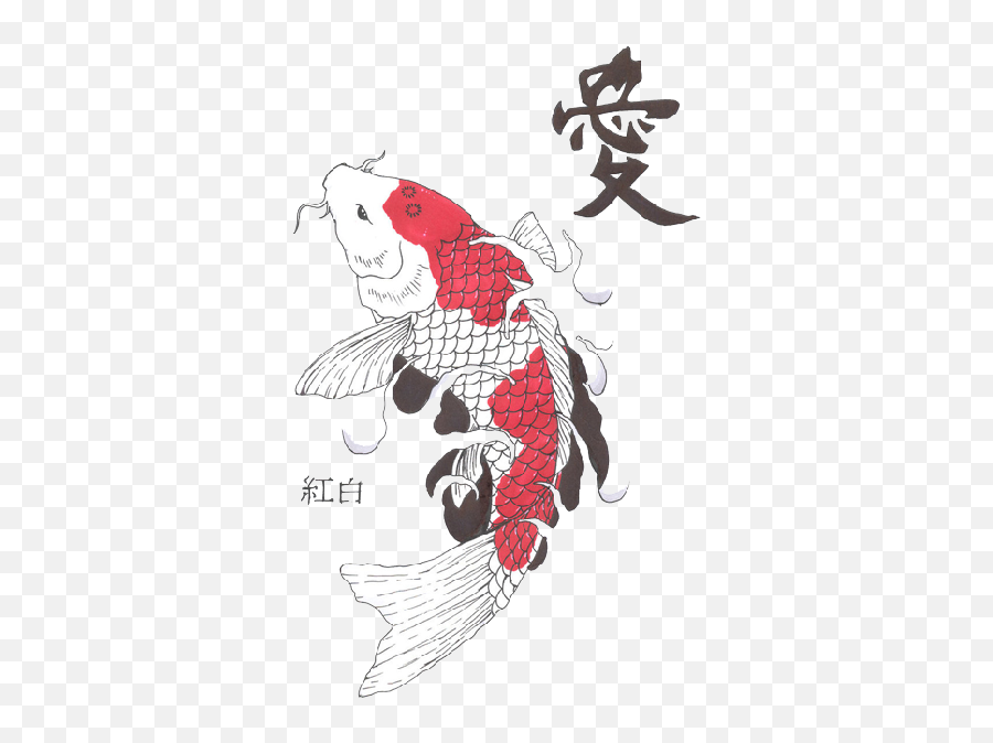 Hd Fish Tattoos Clipart - Traditional Koi Fish Art Chinese Koi Fish Drawing Png,Koi Png
