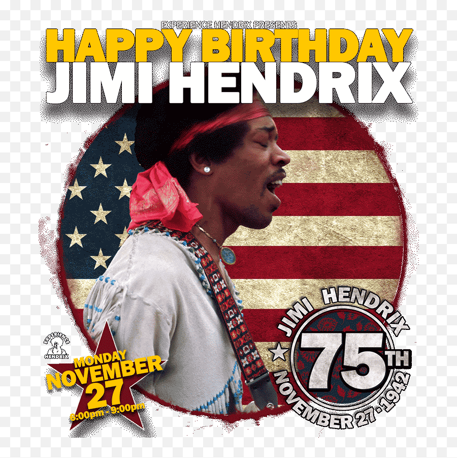 Happy 75th Birthday Jimi Hendrix - Jimi Hendrix Birthday Png,Jimi Hendrix Png
