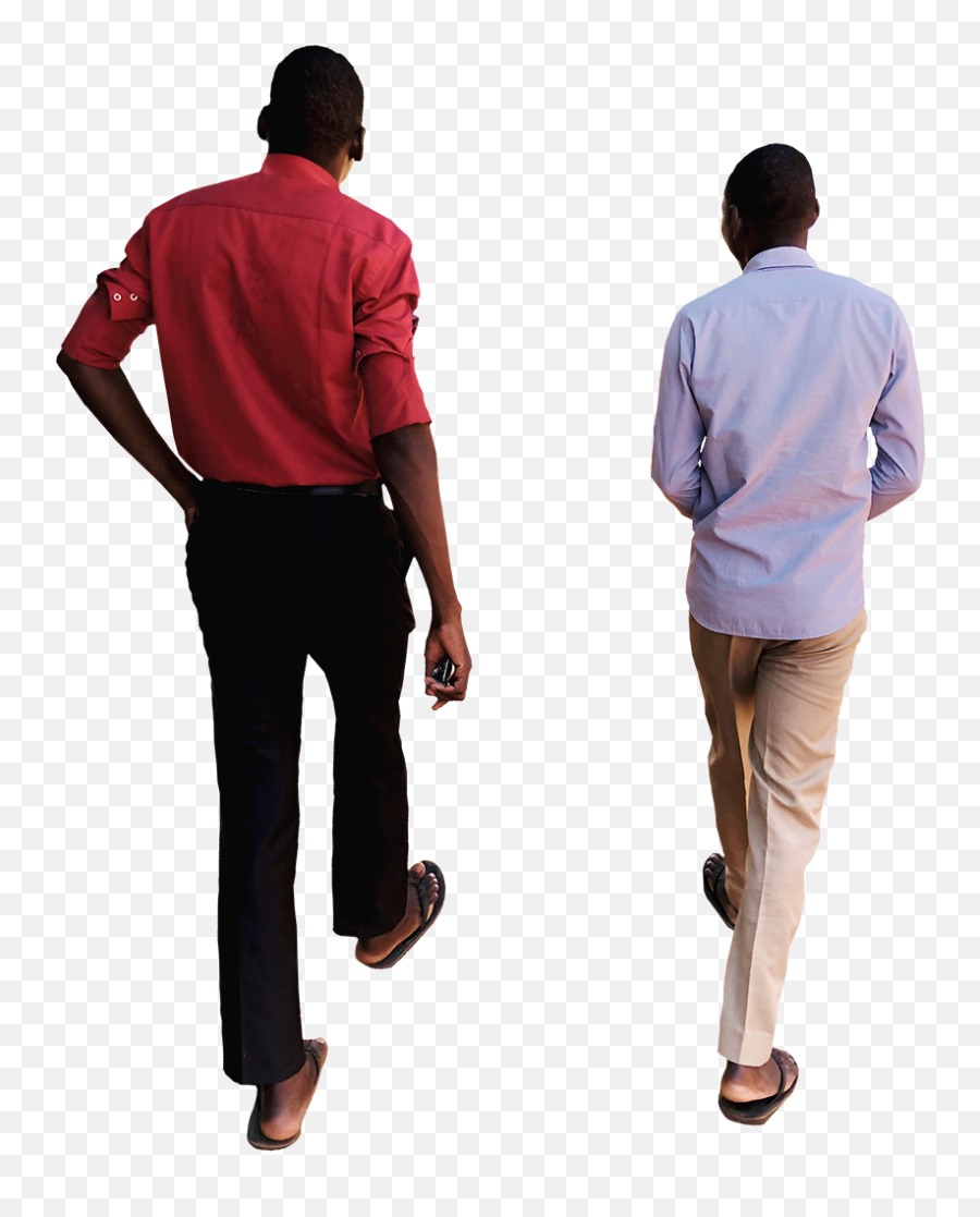 2 African Men Walking U2013 Back Afrikut - African Man Walking Png,Walking Png