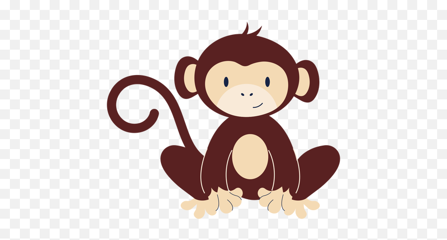 Cute Monkey Animal Flat - Macaco Em Png,Monkey Transparent