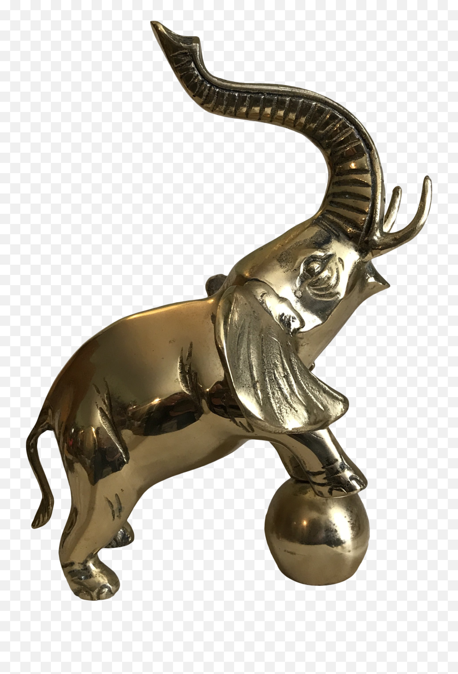 Late 20th Century Vintage Brass Circus Elephant - Animal Figure Png,Circus Elephant Png