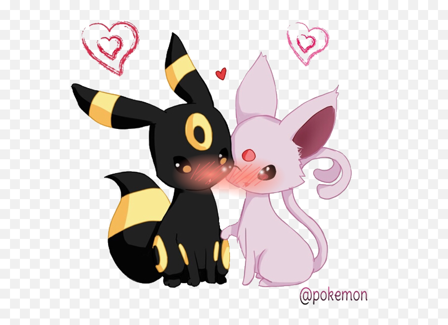 Love Cute Umbreon Espeon Sticker - Love Umbreon And Espeon Png,Umbreon Transparent