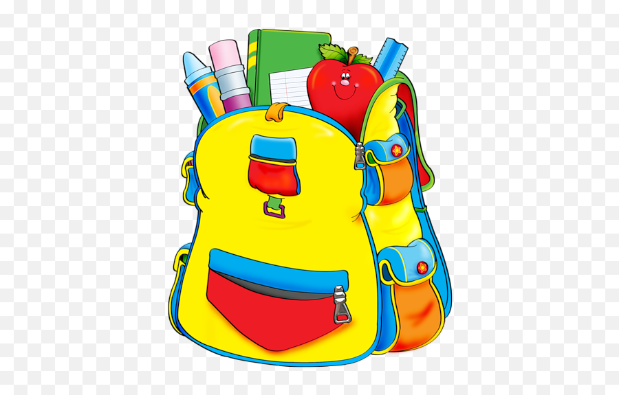 School Clipartschool - Backpack With School Supplies Clipart Png,Backpack Clipart Png