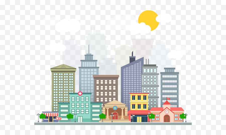 Smart City Icon Png Clipart Pngimagespics - Transparent Animated Building Png,Town Icon Png
