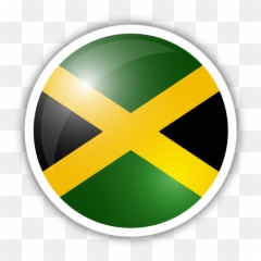 Jamaica Flag Circle Sticker Clipart - Circle Jamaica Flag Png,Jamaica Flag Png