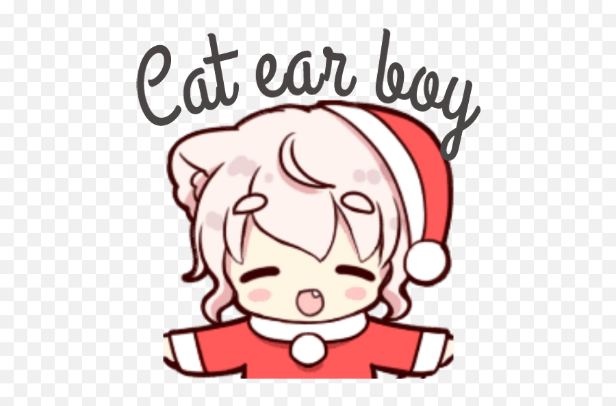 Sticker Maker - Cat Ear Boy Christmasbyyessy Boy Cute Anime Christmas Png,Christmas Cat Icon