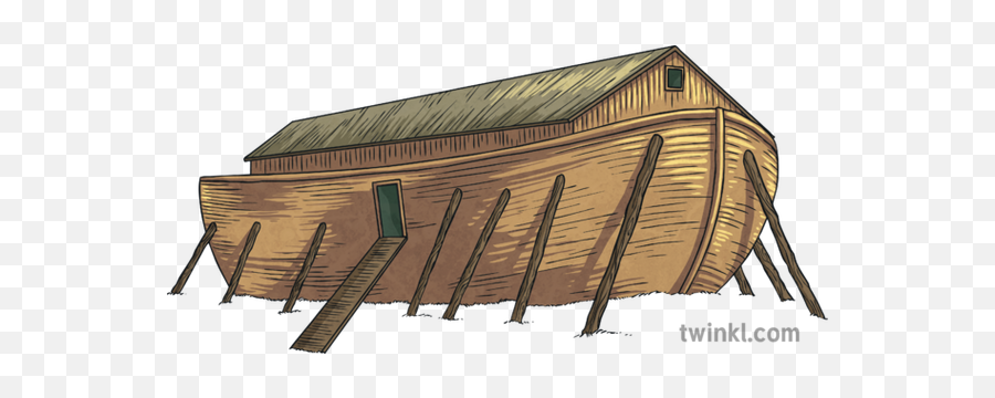 The Ark Without Background Flood Boat Scene Old Testament - Lumber Png,Bible Transparent Background