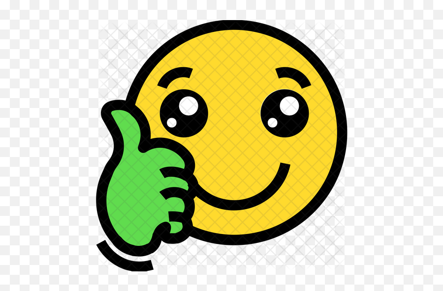 Thumbs Up Emoji Icon - Smiley With Thumbs Up Icon Png,Thumbs Up Emoji Transparent