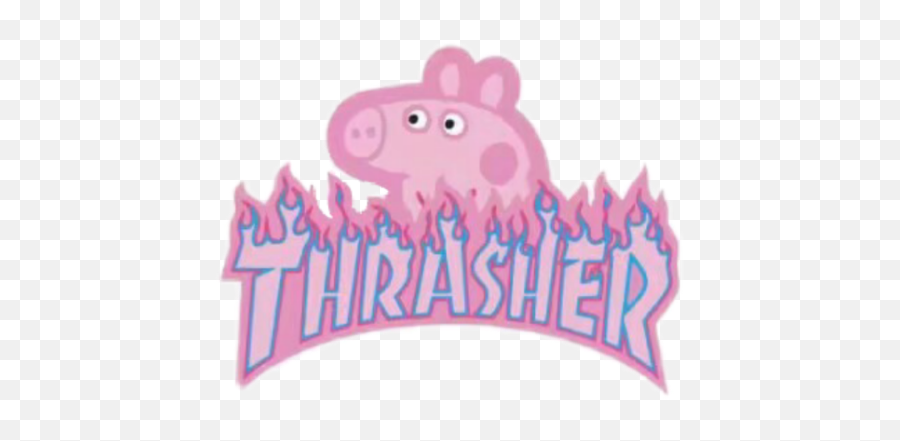 Hd Thrasher Pink Logo Peppapig Peppa - Pink Thrasher Logo Png,Thrasher Logo Transparent