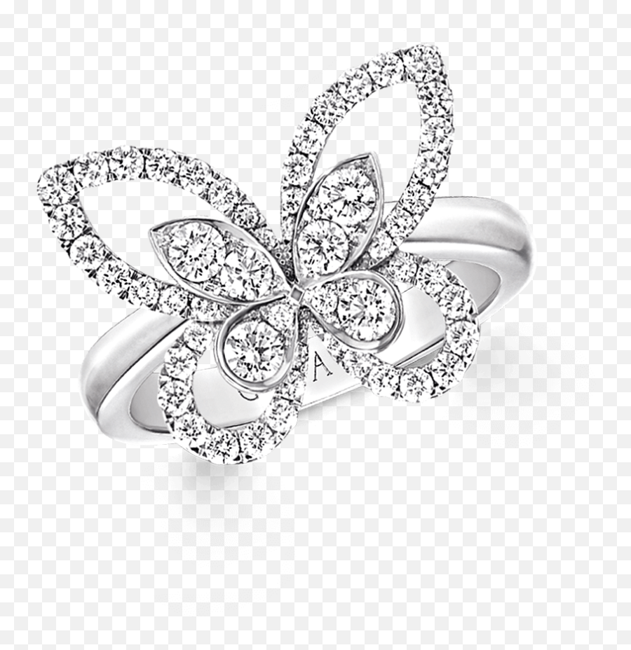 Butterfly Silhouette Ring Diamond - Butterfly Png,Butterfly Silhouette Png