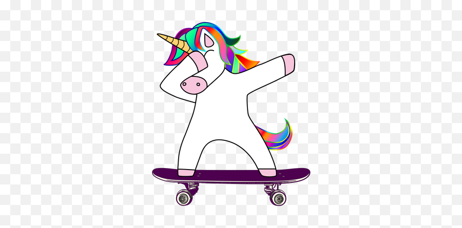 Dabbing Unicorn Skateboard Skating - Unicorn On A Skateboard Png,Dabbing Unicorn Png