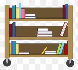 Book Shelf Transparent Png Clipart - Library Book Cart Clipart,Bookshelf Png