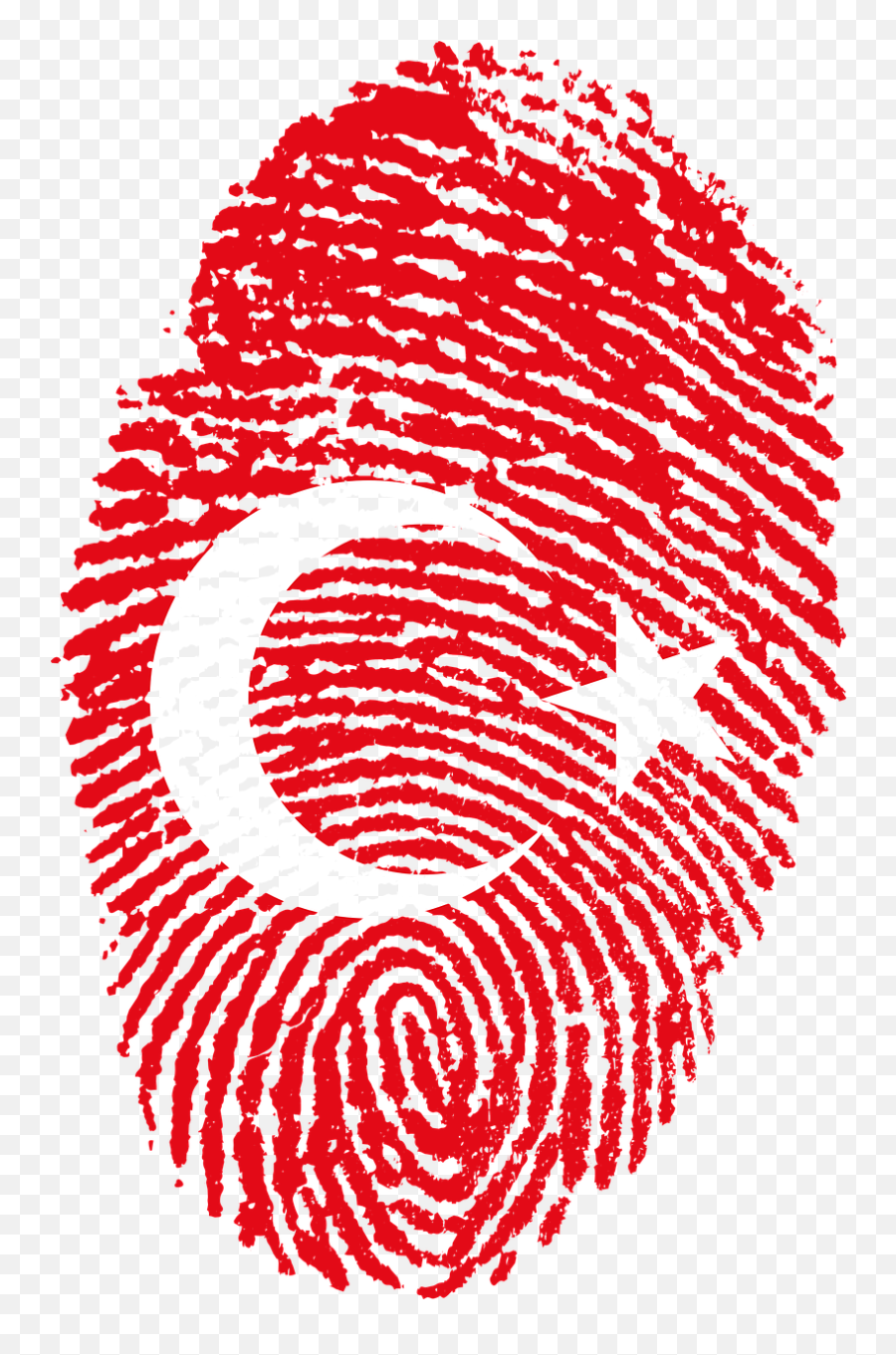 Flag Fingerprint Country Pride Iden - Turkey Flag Fingerprint Png,Turkey Flag Png