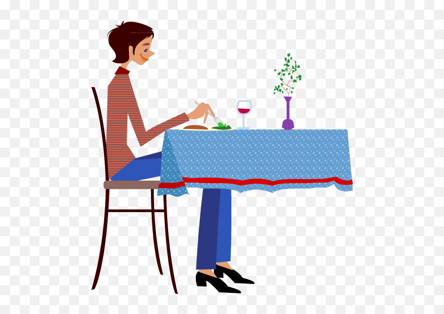 Cartoon Table Png - Person Sitting In Chair Side View Drawing,Eat Png