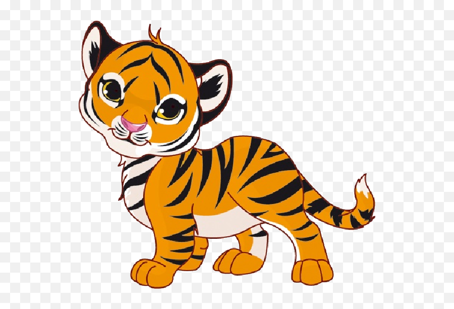 Tiger Cubs Cute Cartoon Animal Images - Tiger Clip Art Png,Tiger Transparent Background