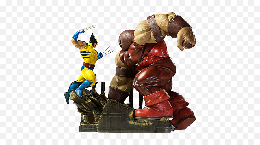 Wolverine Vs Juggernaut Diorama Marvel Comics Art - Wolverine Vs Juggernaut Iron Studios Png,Wolverine Claws Png