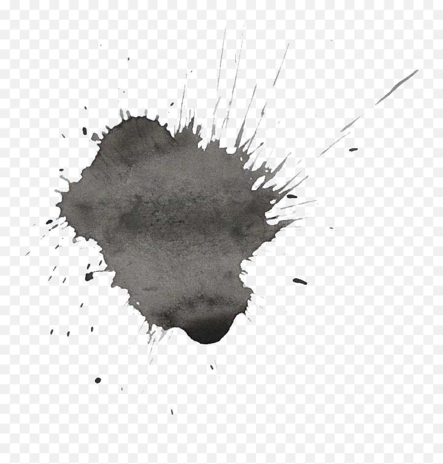 Watercolor Painting Black And White - Wh 1172429 Png Grey Paint Splash Png,Watercolor Splash Png