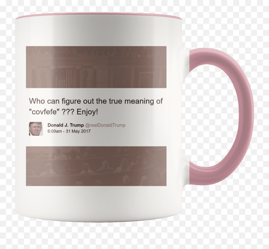 Trump Tweet - Meaning Of Covfefe With House Background Beer Stein Png,Trump Face Transparent Background