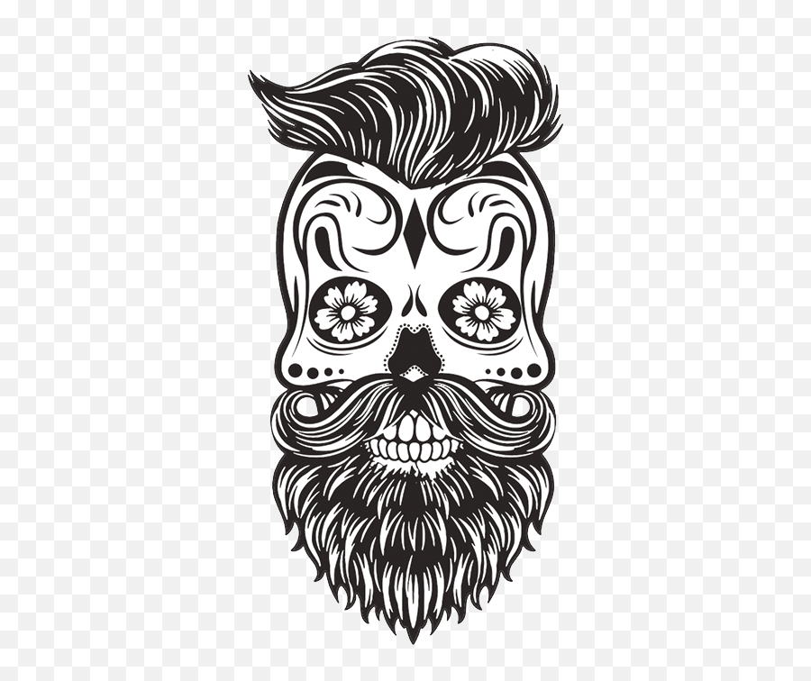 Skull - Sugar Skull With Beard Png,Calavera Png